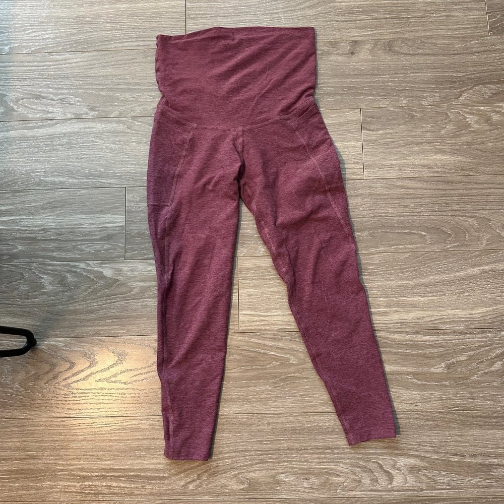 Spacedye Love the Bump Maternity Pocket Midi Legging Purple size Small